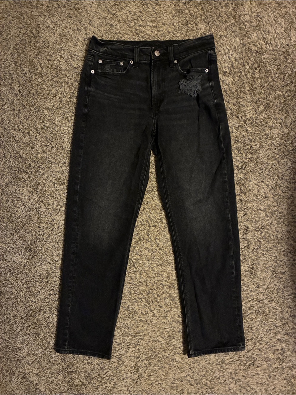 American Eagle super high rise ankle straight jeans -size 4